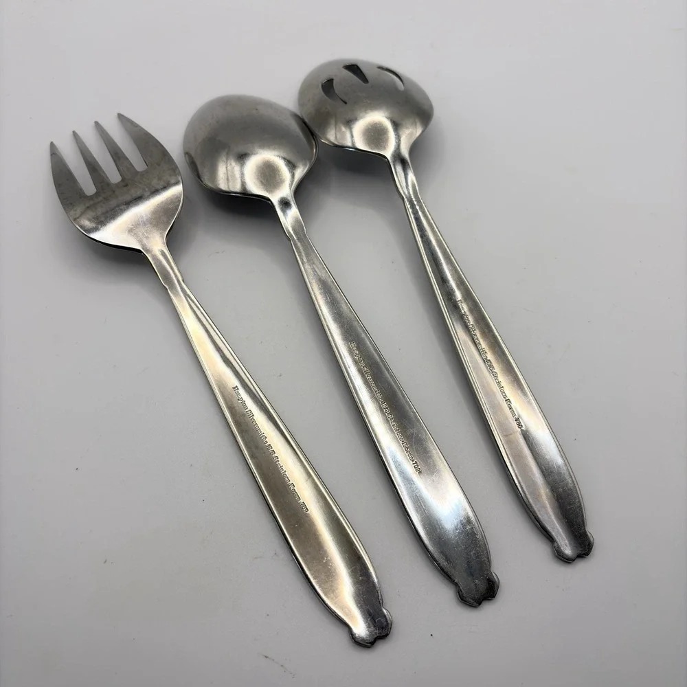 3 Serving Set Hampton Silversmiths CONCORDE Stainless Meat Fork Slotted‎ Spoon